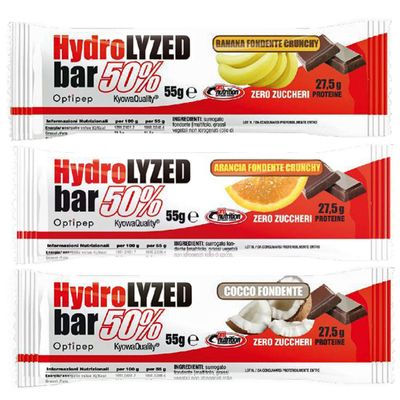 HYDROLYZED BAR 50% [55 G BAR] - zero sugar protein bars (FONDENT-CREAM CARAMEL, BOX OF 24 BARS)