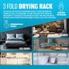 3 Fold Clothes Airer Drying Rack - Indoor & Outdoor Use, Flat Foldable, Washing Line Dryer | Non Slip Feet, Lightweight, Space Saving, Extra Strong | H 110 x W 155 Cm - Folding Horse Rail Drier Gate view 3