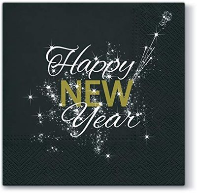 20 Happy New Year Napkins - 33 x 33 cm