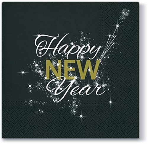 20 Happy New Year Napkins - 33 x 33 cm