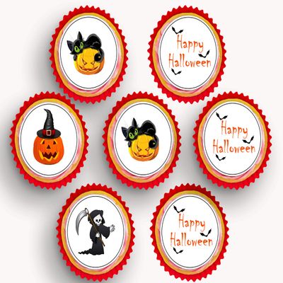 15 x 2 inch cupcake toppers happy halloween edible icing