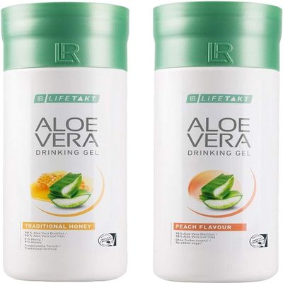 LR Aloe Vera Drinking Gel Peach + Honey Set 2 x 1000 ml Honey+Peach