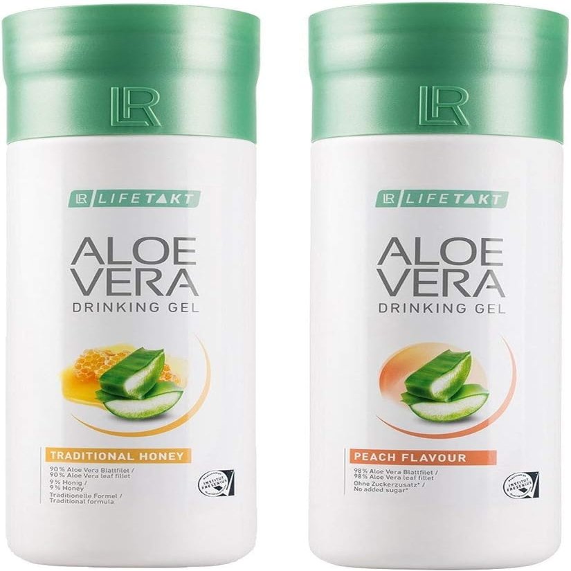 LR Aloe Vera Drinking Gel Peach + Honey Set 2 x 1000 ml Honey+Peach