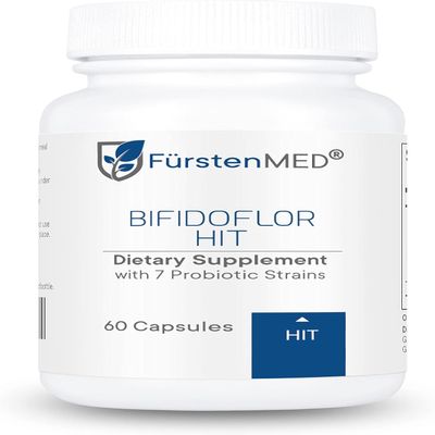 FrstenMED Bifidoflor HIT with 7 Probiotic Strains - Lactobacillus Salivarius, Gasseri, Rhamnosus & 4 Bifidobacterium - Normal Gut Digestive Health Support Supplement - 60 Vegan Capsules