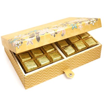 Ghasitaram Gifts Diwali Gifts Diwali Sugafree Chocolates 4 Print 24 Pcs Roasted Almond Sugarfree Chocolates Box