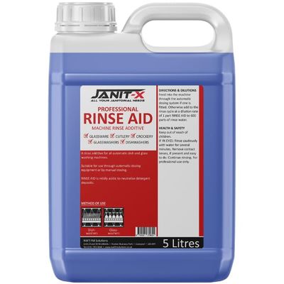 Janit-X Rinse Aid 5 Litre, Concentrated for Business use Canteen, Nursing Homes, Cafe, Restaurant