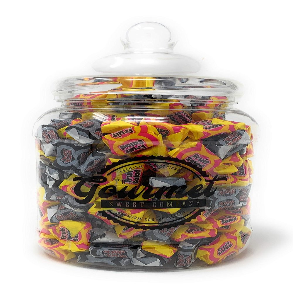 Black Jacks & Fruit Salad Mix 1.2kg Retro Sweets Large Victorian Gift Jar