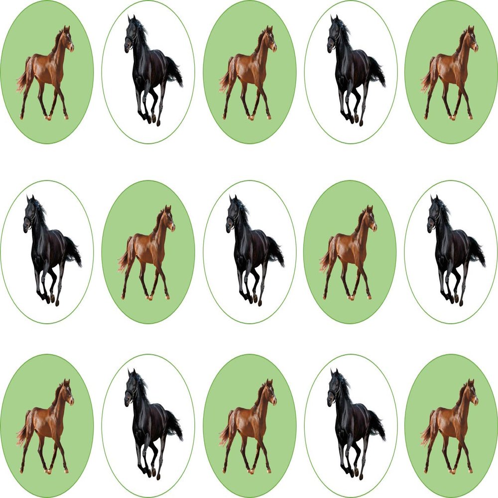 15 x 2 inch cupcake toppers horse edible icing
