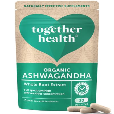 Ashwagandha  Together Health  100% Organic Certified Ashwagandha Roots  High Concentration, Full Spectrum Extract  Vegan Friendly  Made in The UK  Pack of 5  150 Vegecaps