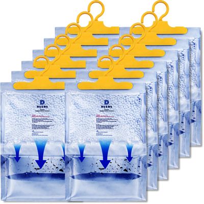 Dry & Dry 12 Pack Premium Moisture Absorbers Dehumidifiers for Home - Dehumidifier for Basement, Bedroom, Closet & More - Blue Crystal Moisture Absorber