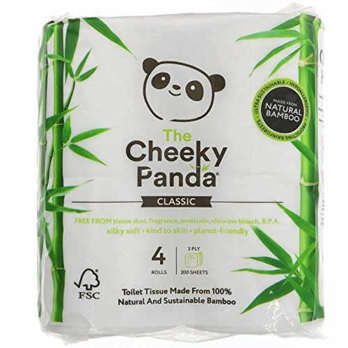 THE CHEEKY PANDA | Natural Bamboo Toilet Tissue | 3 x 4 Rolls (UK)
