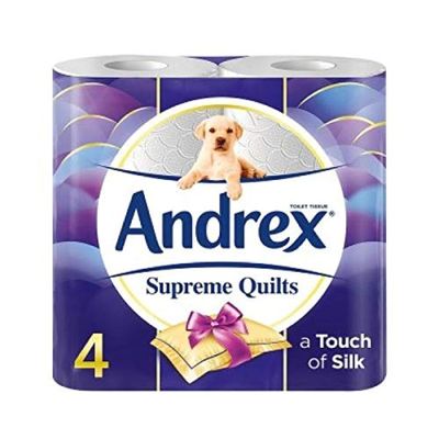 [ 2 Cases ] x Andrex Supreme Quilts Toilet Roll (6 x 4Roll) - Save Even More by Buying More Than 1 Case - Buy 2 Cases - [ This Listing is for A Total Case Size of 12 ]