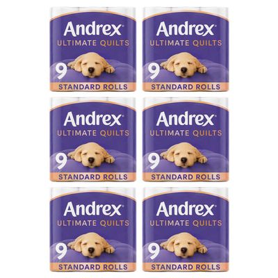 [ 1 Case ] x Andrex Supreme Quilts Toilet Roll (6 x 9'S)