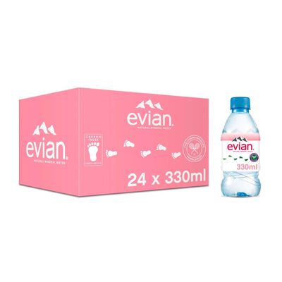 Evian Still Mineral Water 330 ml (Pack of 24)