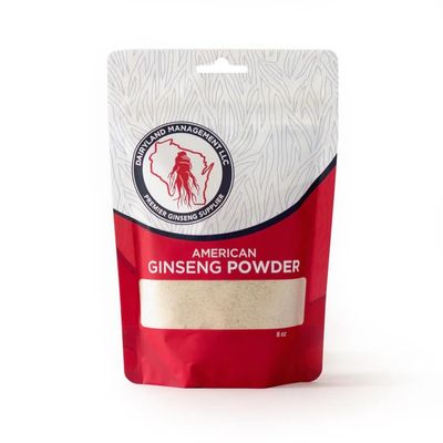Authentic American Ginseng Powder  (No Additives, Non-GMO, Gluten Free, Ground from Wisconsin Roots) (8oz)