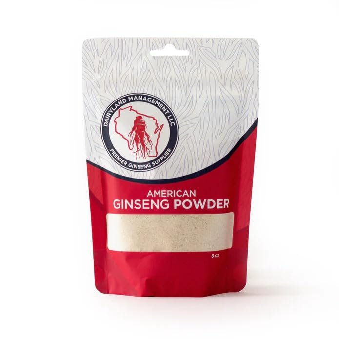 Authentic American Ginseng Powder  (No Additives, Non-GMO, Gluten Free, Ground from Wisconsin Roots) (8oz)
