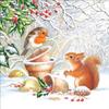 Serviette Winter 20 Disposable Napkins, Brown, 3-Ply, 33 x 33 cm, Animals/Winter/Christmas Theme view 1