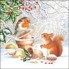 Serviette Winter 20 Disposable Napkins, Brown, 3-Ply, 33 x 33 cm, Animals/Winter/Christmas Theme view 2