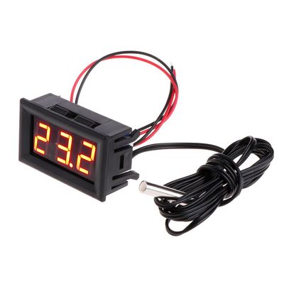 Dchaochao Digital LED Thermometer Gauge Thermometer Car Temperature -50~110 c DC 12v (Red)