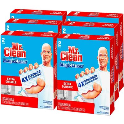 Mr. Clean Magic Eraser Extra Durable Cleaning Pads 2 Count Pack of 6 (Total 12)