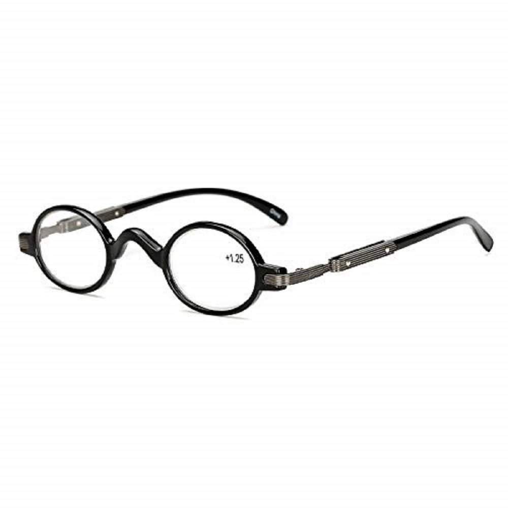 1.5 Diopters Hd Anti-Fatigue Reading Glasses - Black Round Frame Resin Lens - Unisex-Adults