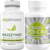 BiOptimizers P3-OM & MassZymes Supplements Bundle | Premium Digestive Enzymes & Probiotics for Women & Men | Doctor-Formulated | 370 Capsules view 1