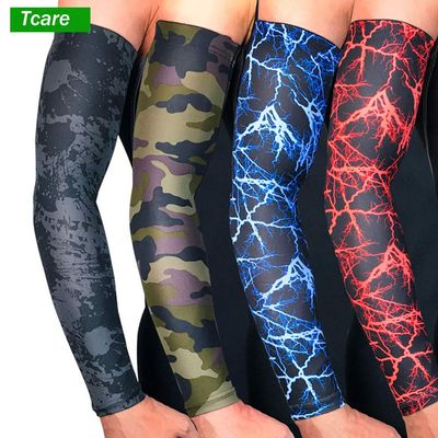 1Pcs Arm Sleeves, UV Arm Warmers Cooling Sleeves for Men Women Youth Kids UV Protection Sunblock Tattoo Cover Up Compression Arm Sleeves Thumb Hole for Golf Basketball