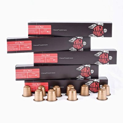 Tiki Tonga Coffee Roasters - 10 Nespresso Compatible Coffee Capsules - Blend No.2 Capsules - (50 Capsules)