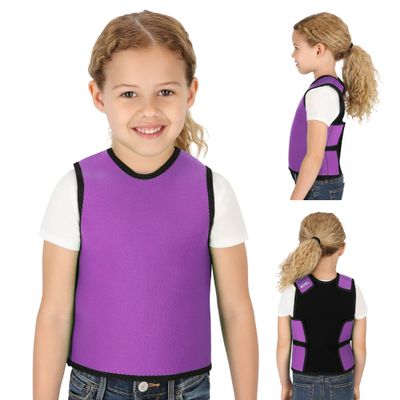 Special Supplies Sensory Compression Vest Deep Pressure Comfort for Autism, Hyperactivity, Mood Processing Disorders, Breathable, Form-Fitting, Kids and Adults (Purple, Medium 20x36 inches)