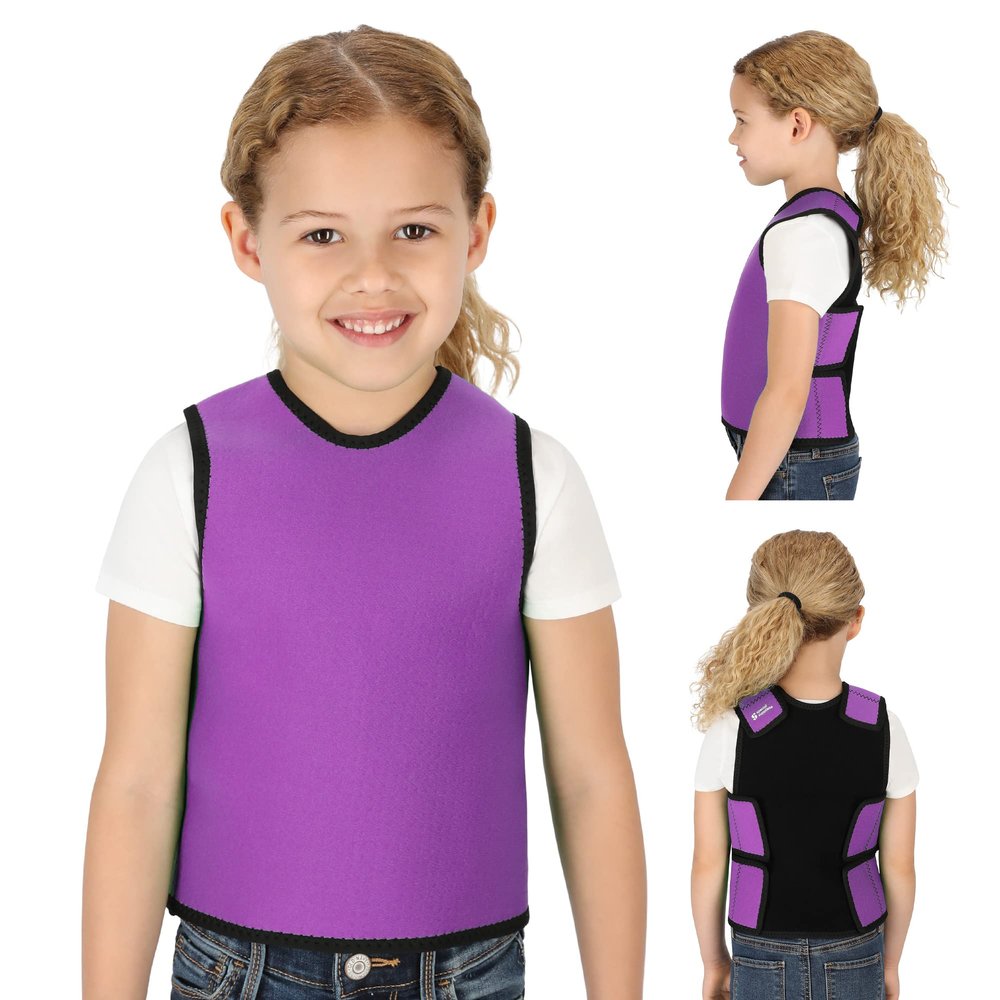 Special Supplies Sensory Compression Vest Deep Pressure Comfort for Autism, Hyperactivity, Mood Processing Disorders, Breathable, Form-Fitting, Kids and Adults (Purple, Medium 20x36 inches)