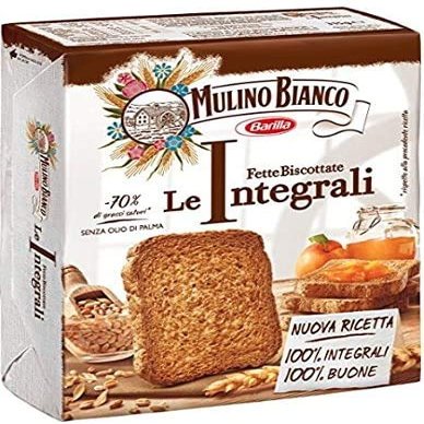 6 x Mulino Bianco Fats Biscottate Volkoren 315 g Whole Grain Baking from Italy