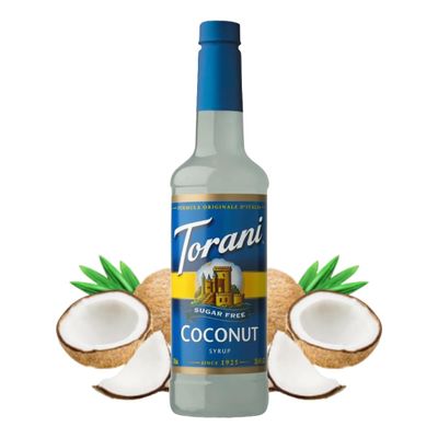 Torani Coconut Syrup - Sugar Free Coffee Syrups (750ml) - Classic Flavour for Lattes, Iced Coffees & Tea Beverages - Zero Sugar, No Calorie, No Carb & Vegan-Friendly