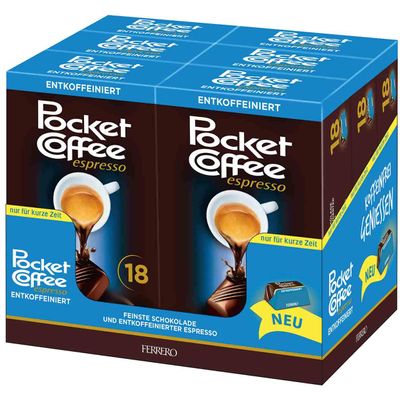 Ferrero Pocket Coffee Espresso Decaffeinated 6 x 225g