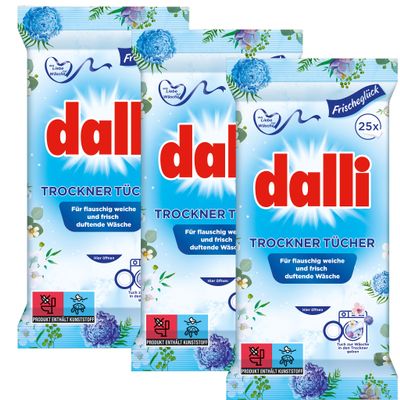 Dalli TumbDryer Sheets Enjoy The Experience of Fluffy Soft and Fresh Scented Linen (3x25)