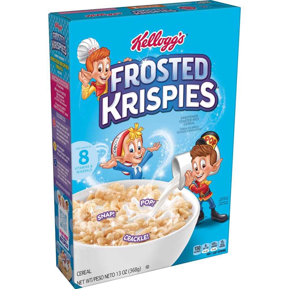 Kellogg's Frosted Krispies Breakfast Cereal, Kids Snacks, Baking Marshmallow Treats, Original, 13oz Box (1 Box)