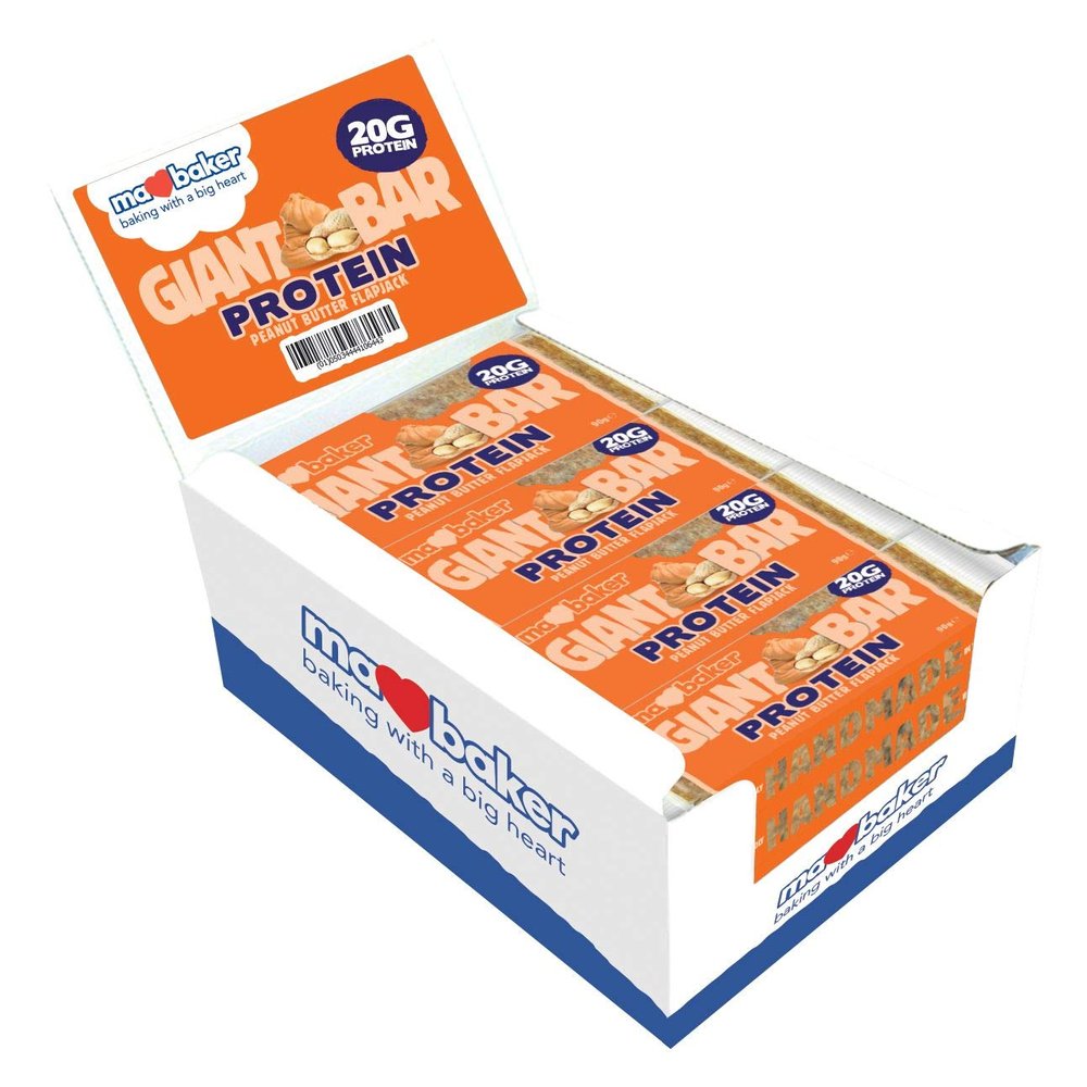Ma Baker Peanut Butter Flapjack Protein Giant Bar 90 Grams (Pack of 20)