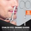 Stainless Steel Grooming Scissors - Eyebrow Scissor, Beard & Mustache Trimming Set, Small Curved & Rounded Tip Facial Hair Trimmer Kit for A Much Safer Ear, Nose Hair Clipper for Men & Travel Case view 2