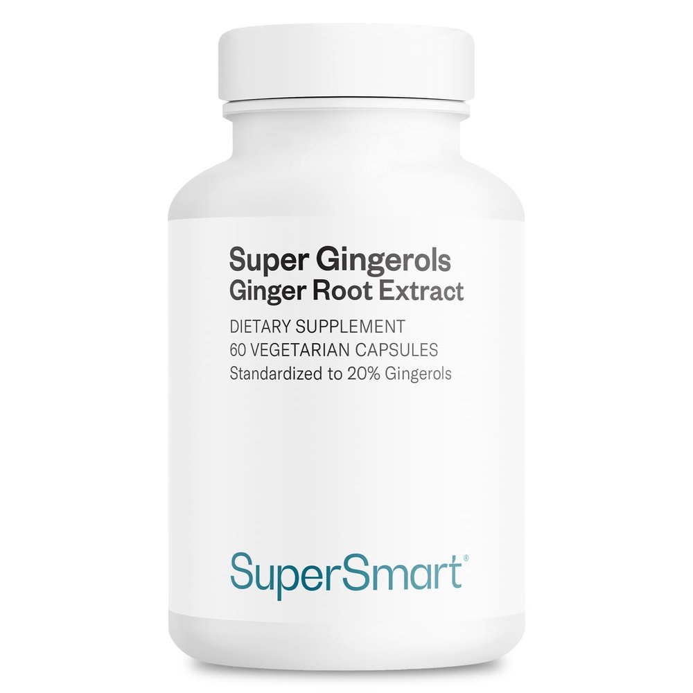 Supersmart - Super Gingerols - Ginger Root Extract Standardised to 20% Gingerols - Digestive Support & Anti Inflammatory Supplement | Non-GMO & Gluten Free - 60 Vegetarian Capsules