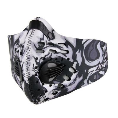 TNP Accessories Fitness Motorcycle Bicycle Cycling Anti-Pollution Half Face Dust Mask Filter (White Camo)