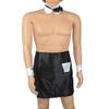 365-Shopping Men's 4PCS Naughty Butler Waiter Costume Bow Tie Collar Cuffs With Apron Bodysuit Lingerie Outfit view 2