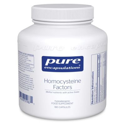 Pure Encapsulations - Homocysteine Factors - Hypoallergenic L-5-MTHF Supplement - Vitamin B6, B12, Natural Folate and Betaine - 180 Capsules