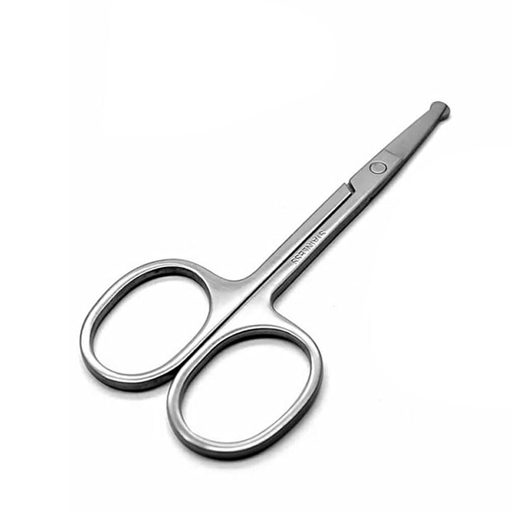 ZEDACA 2PACK Portable Safe Round Tip Eyebrow Scissors Stainless Steel Eyelashes Nose Scissors Makeup Tools