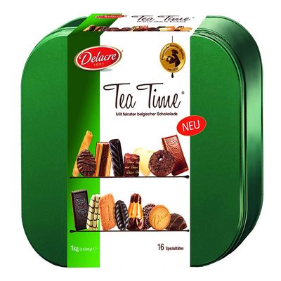 Delacre 5xSpecial Edition Christmas, Biscuit Assortment Tea Time Pack (5x1000g Metal tin)