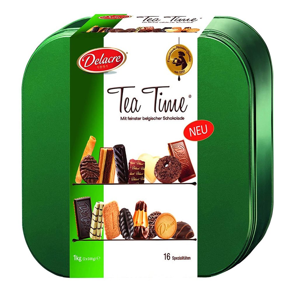 Delacre 5xSpecial Edition Christmas, Biscuit Assortment Tea Time Pack (5x1000g Metal tin)