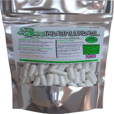 100 Hydrolyzed Collagen Capsules 1000mg Bee-natural