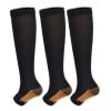 3Pairs Open Toe Toeless Compression Socks(15-20mmHg) for Men and Women Support Stocking (Black, L/XL) view 1
