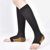 3Pairs Open Toe Toeless Compression Socks(15-20mmHg) for Men and Women Support Stocking (Black, L/XL) view 3