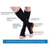 3Pairs Open Toe Toeless Compression Socks(15-20mmHg) for Men and Women Support Stocking (Black, L/XL) view 4