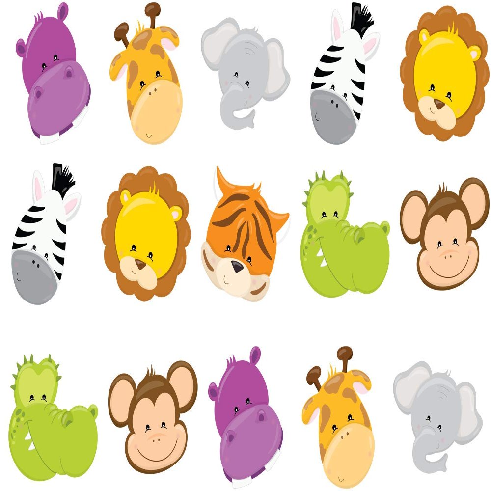 15 x Stand up Zoo Animals Edible Cupcake Toppers Wafer Card