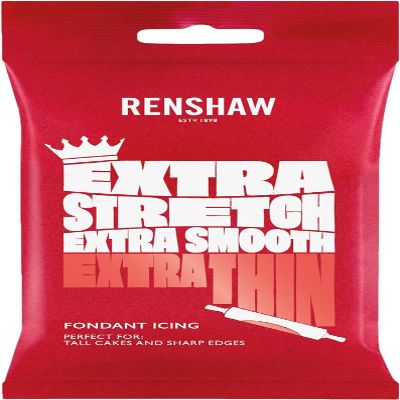 Renshaw Red Extra Stretch, Smooth & Thin Fondant Icing, 1 kg (Pack of 1) - Ready to Roll Icing for Cakes